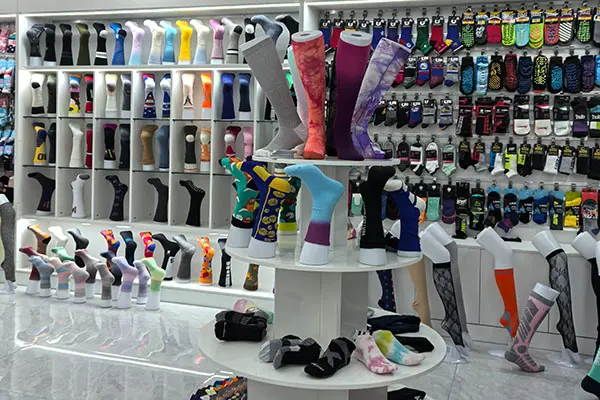 Sock samples checked in the sample room