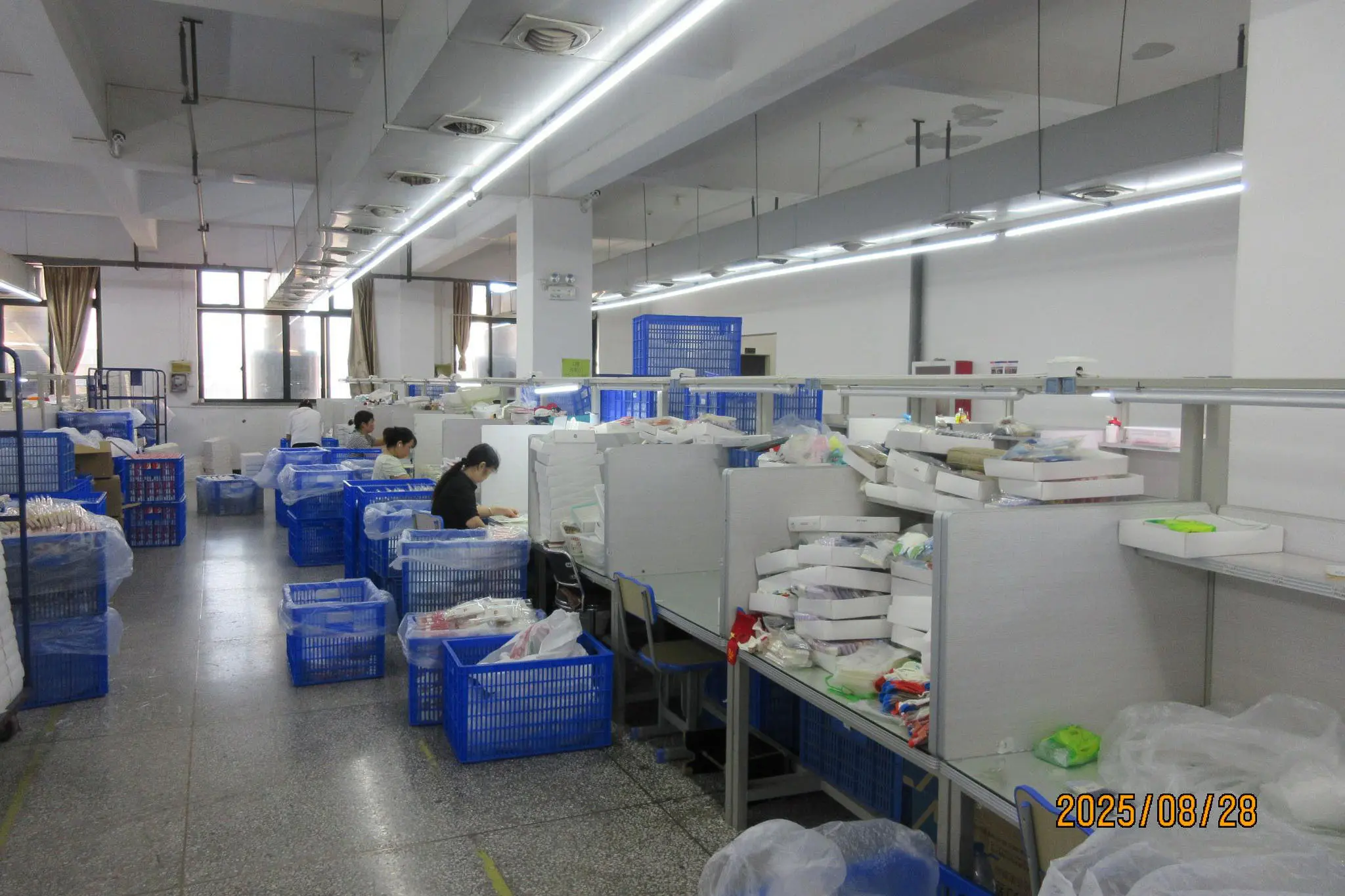 Sock setting and finishing area inside the Sockswise factory