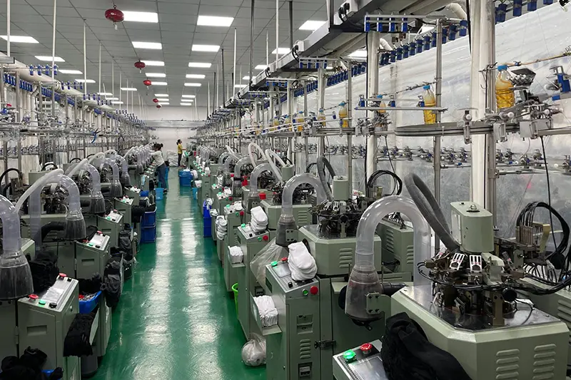 Sockswise factory workshop, sample, setting, and packing areas