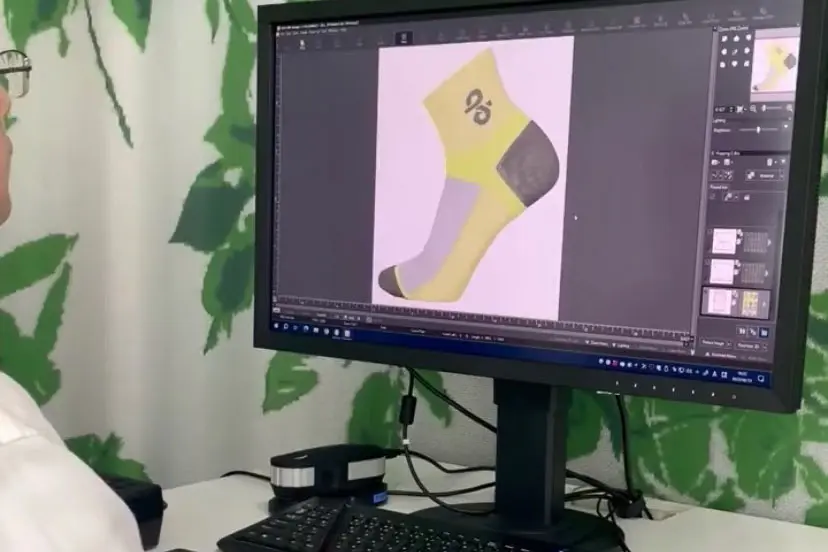 Custom sock artwork file preparation before sampling