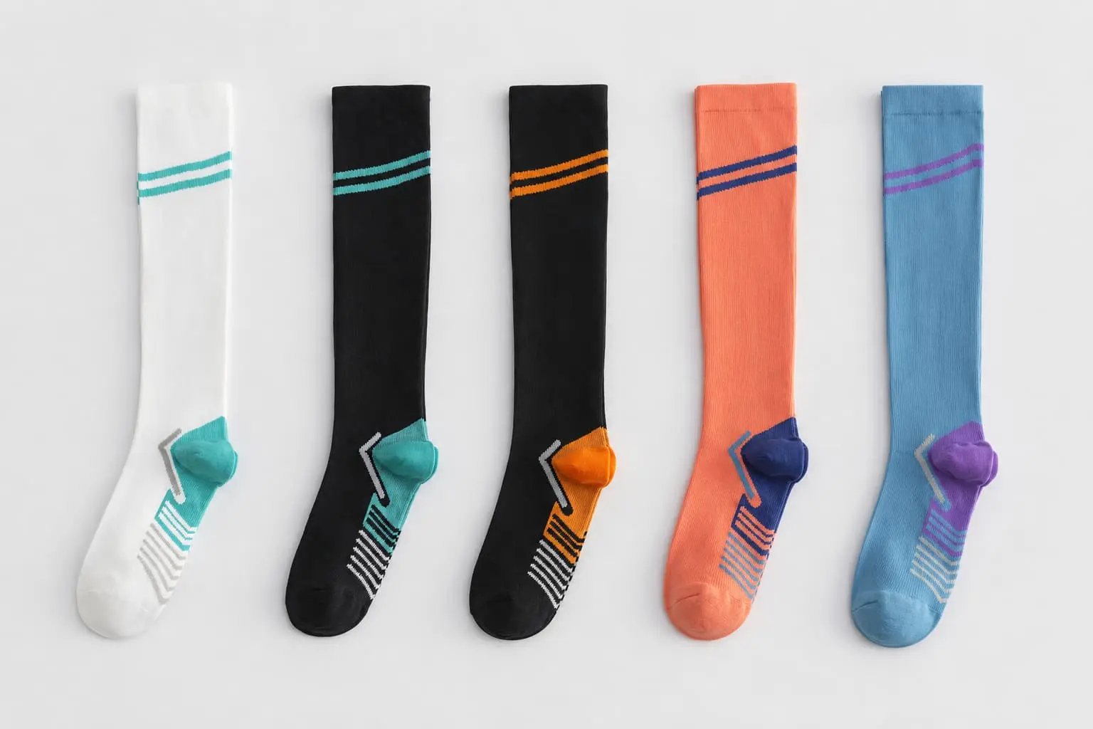 Compression sock project review for fit stretch logo placement and packaging