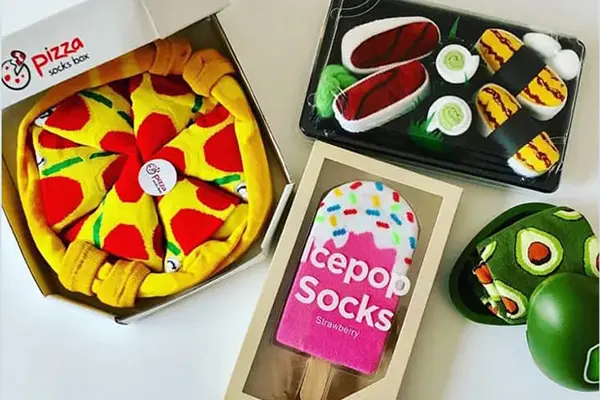 Corporate gift sock case with logo socks and branded packaging