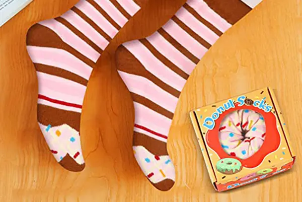 Client gift socks with branded paper band packaging