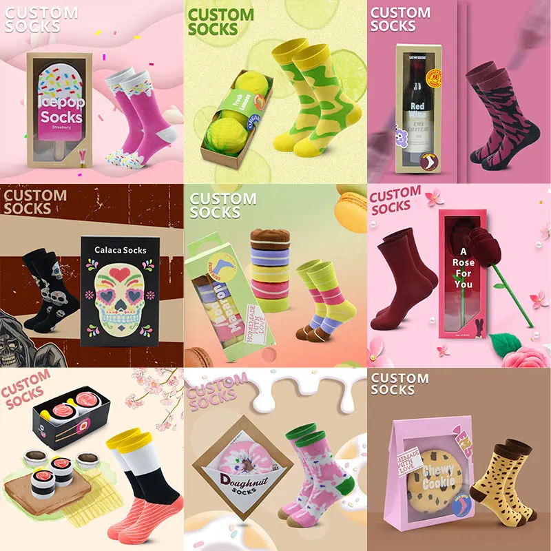 Company gift sock planning with logo color and packaging notes