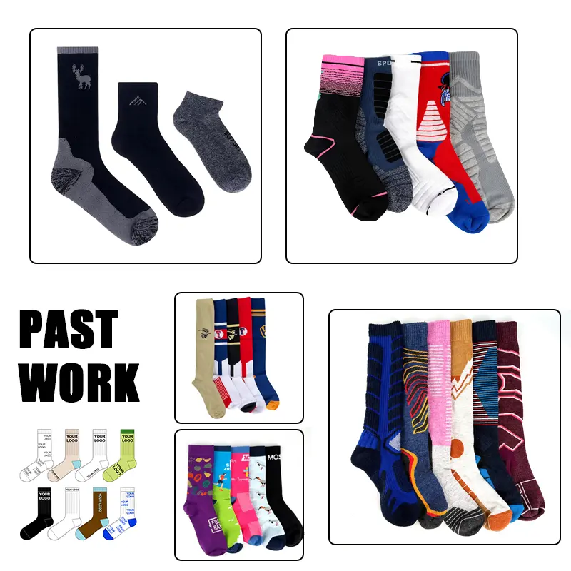 Custom sock project planning with artwork samples and packaging notes