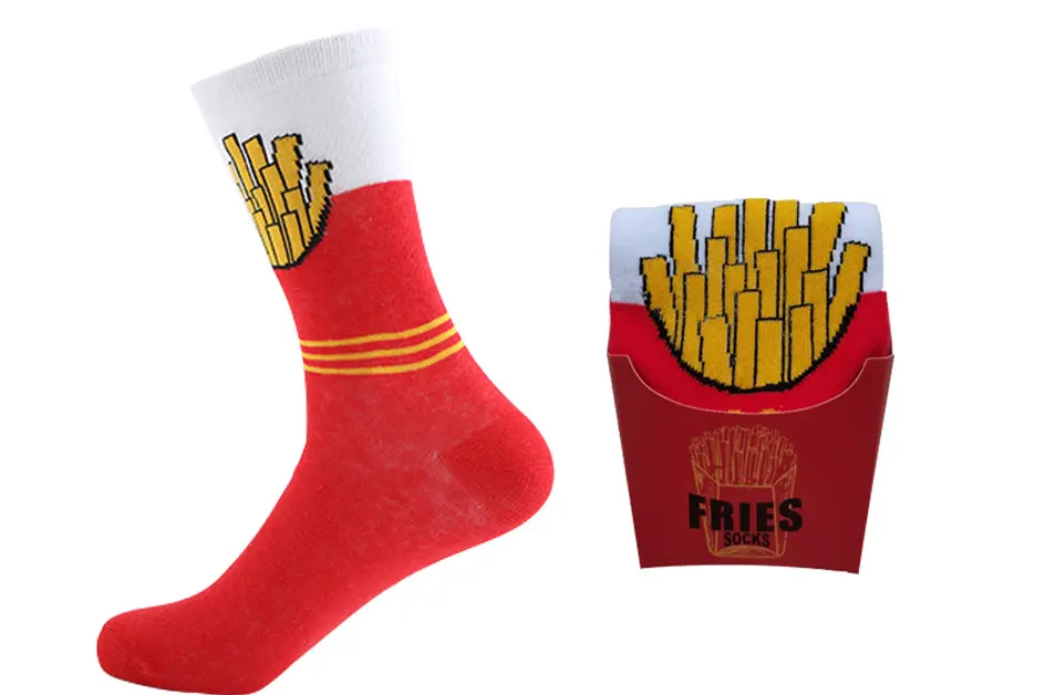 Custom fries socks with French fries pattern design