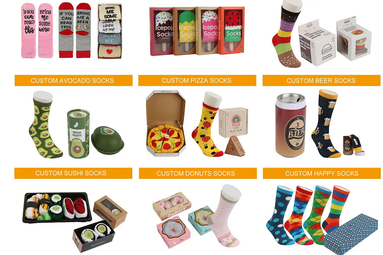 Personalized Christmas sock customization with company logos funny holiday messages and festive brand designs