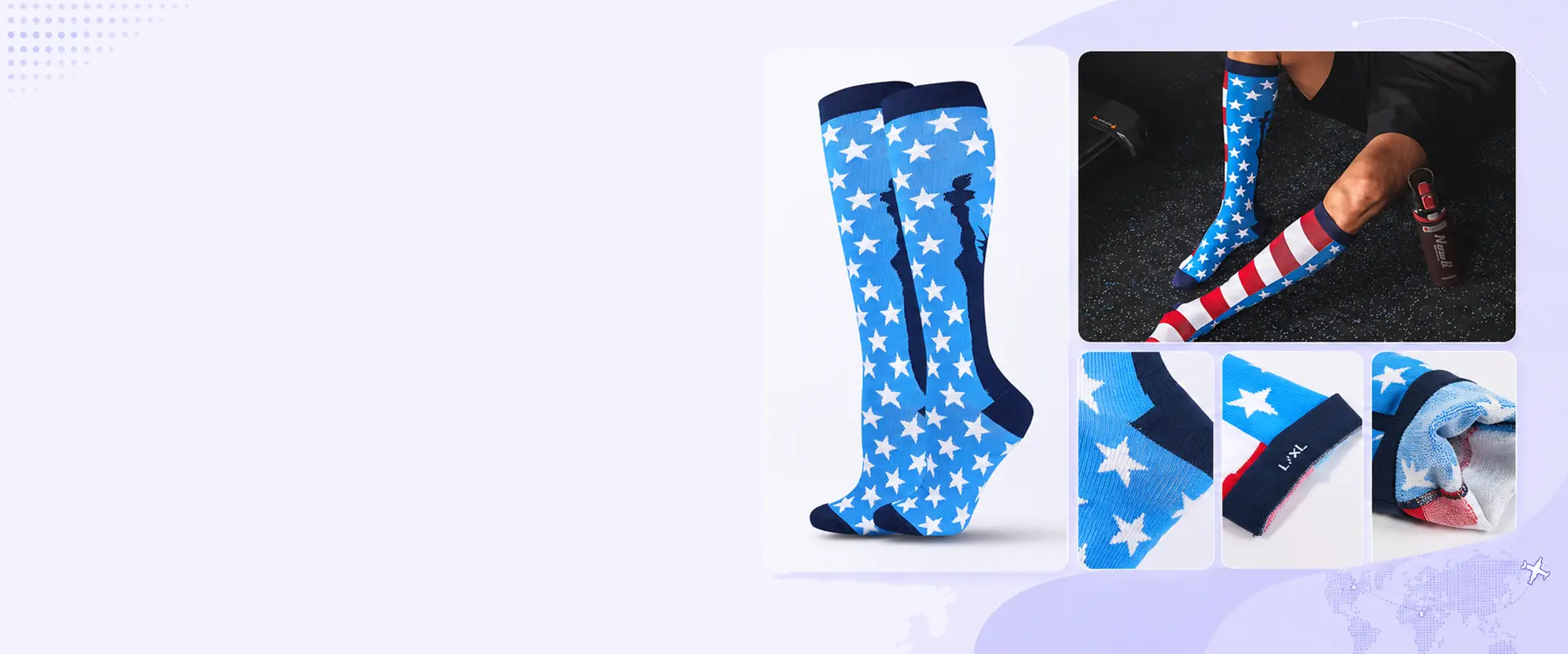 Custom compression socks for sports travel wellness and bulk orders