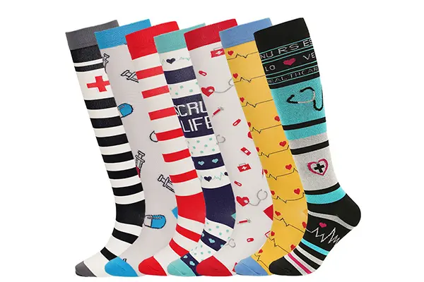 Custom travel compression-style socks for corporate travel gifts and comfort-focused products