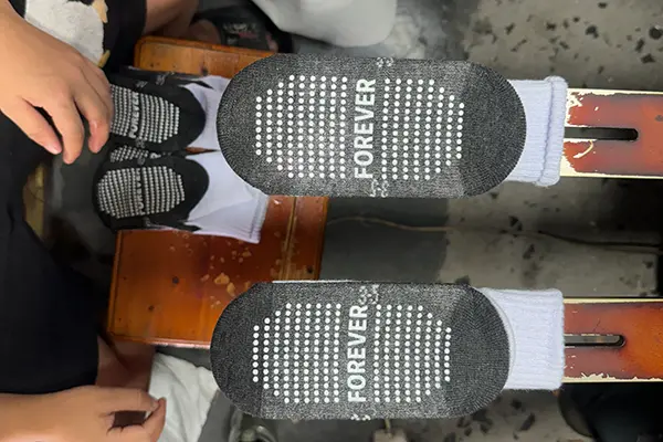 Full sole grip sock pattern for studio and indoor fitness use