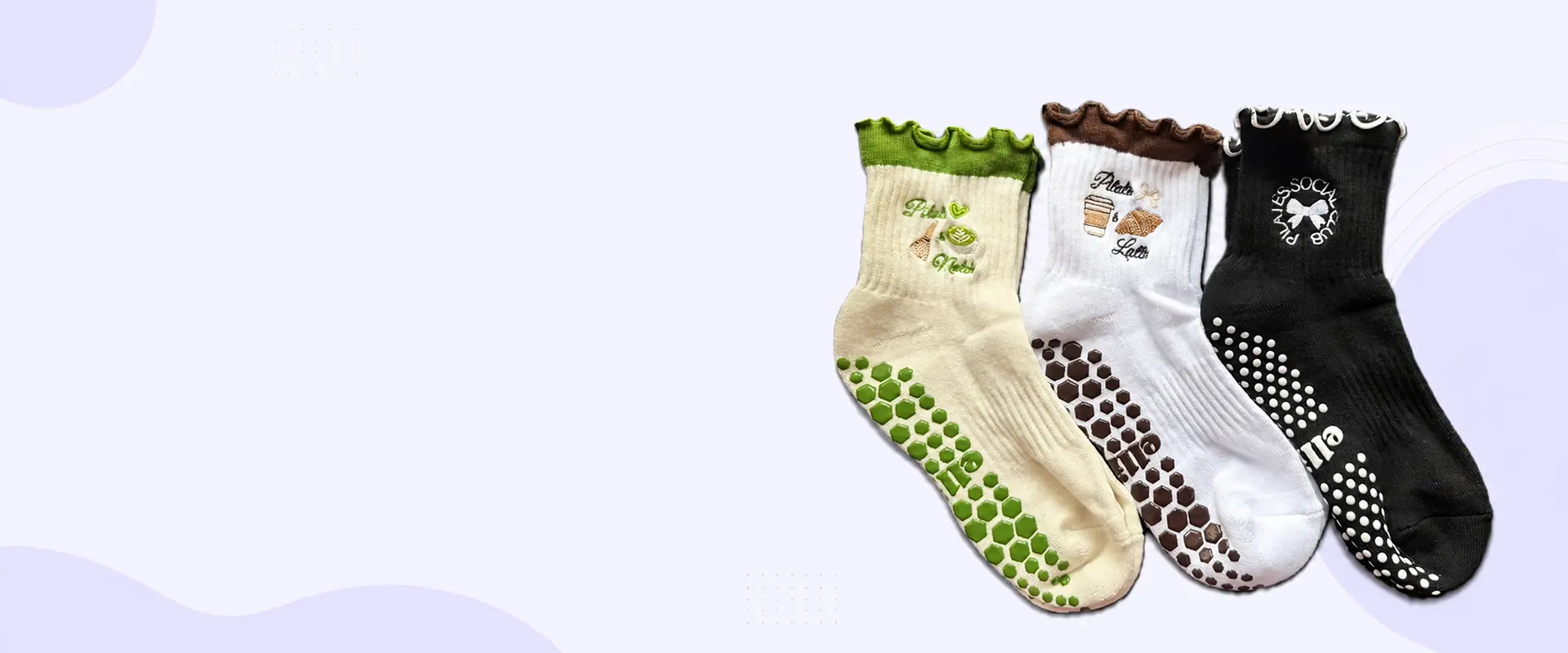 Custom grip socks for yoga Pilates barre and studio orders