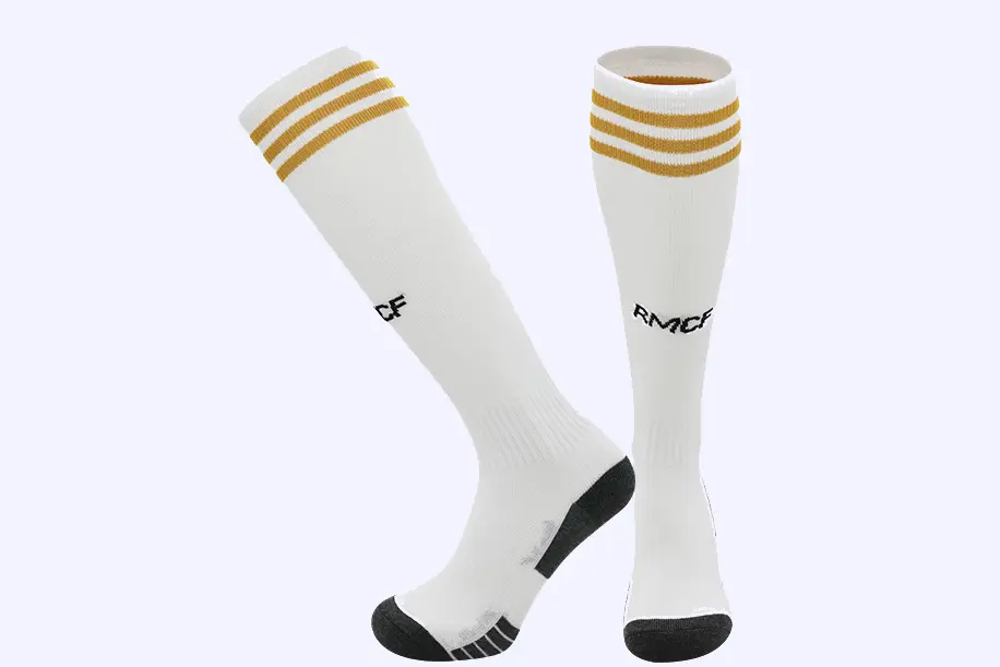 Custom knee high socks with classic top stripes for teams and schools