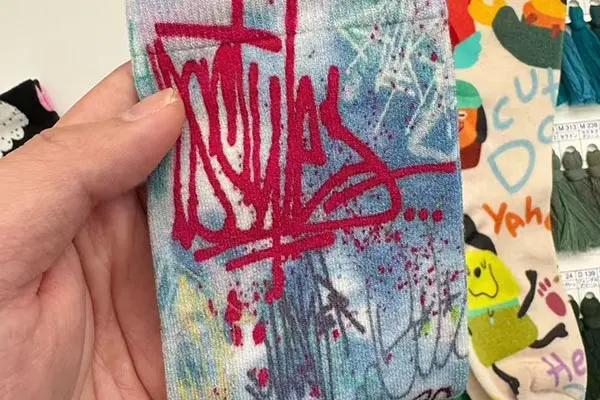Printed logo socks with detailed full color artwork