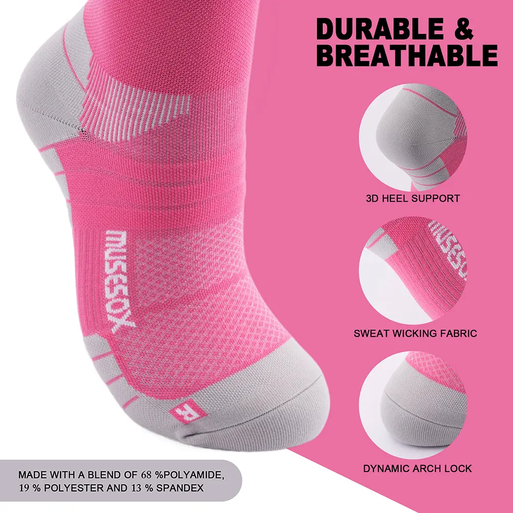 Compression sock cuff and leg pattern detail