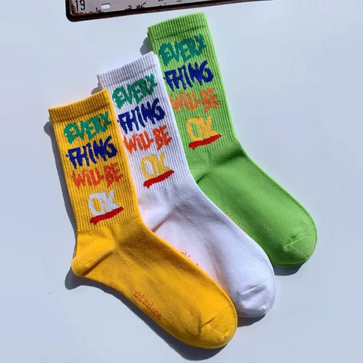 Custom crew socks with logo and pattern design