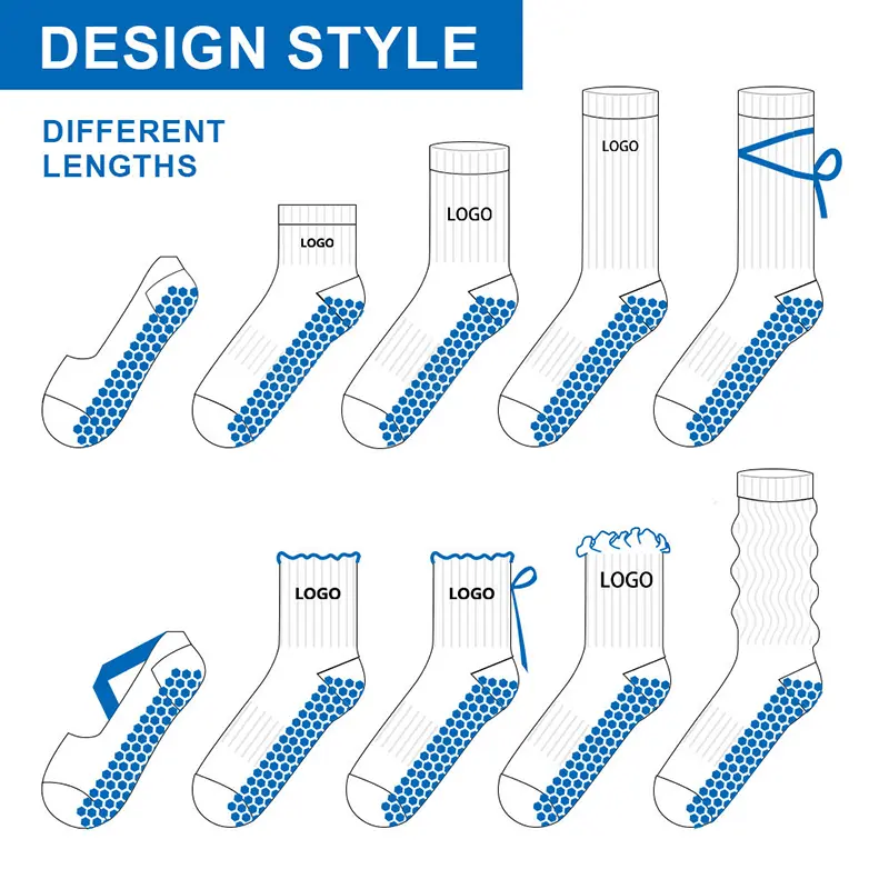 Custom grip socks with anti slip sole pattern