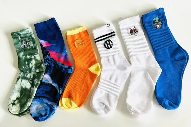 Embroidered sock sample review