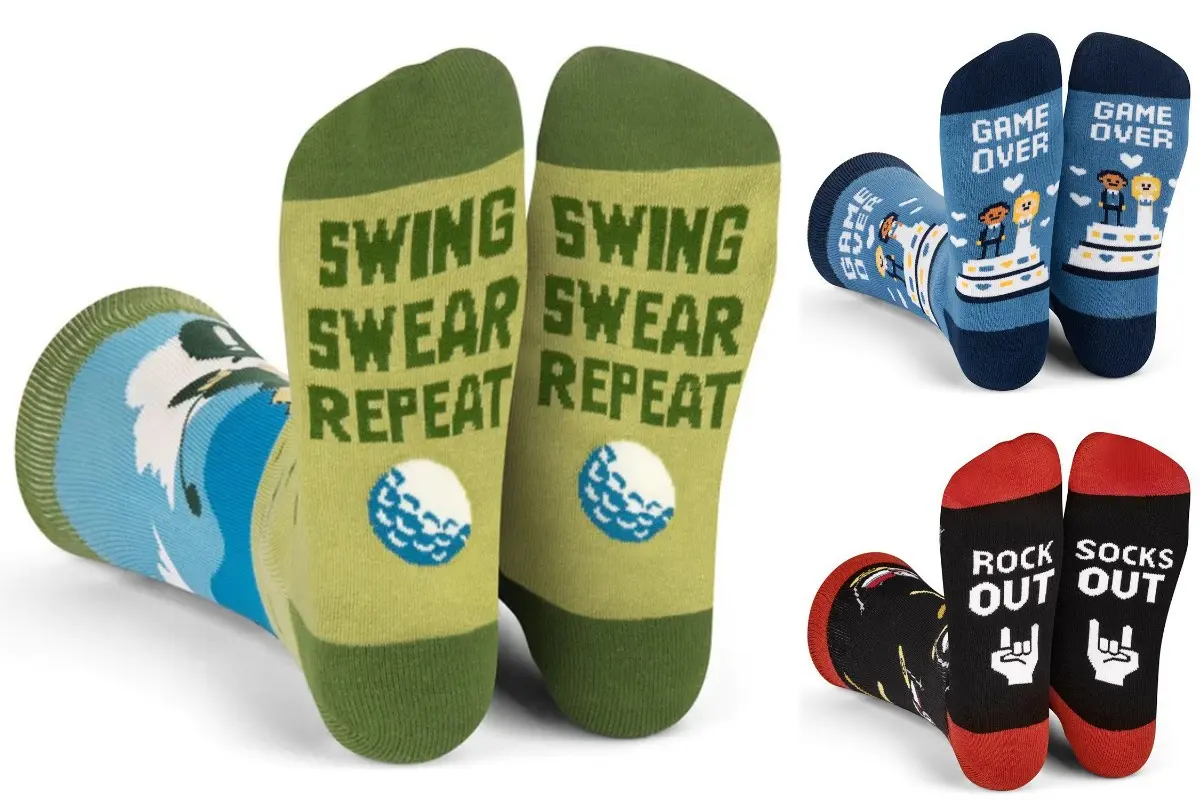 Jacquard text socks