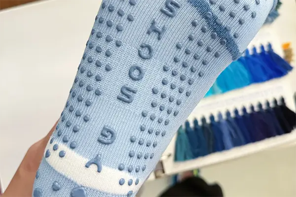 Sole logo placement on custom socks