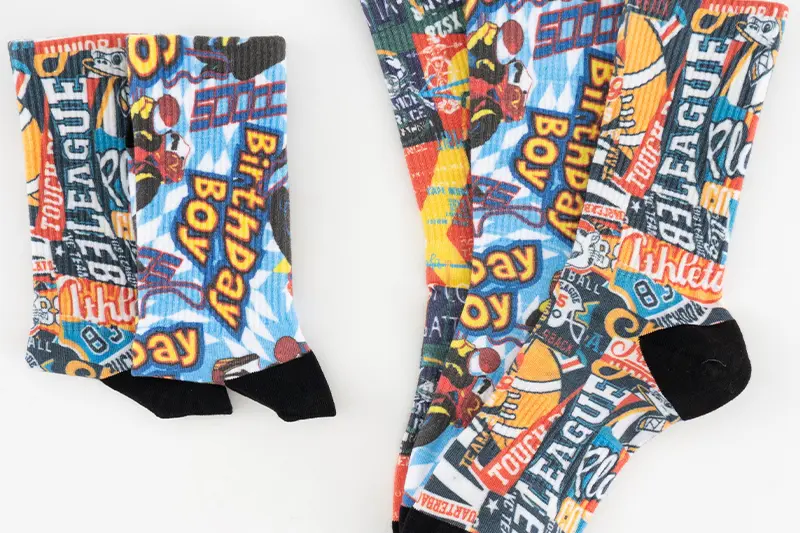 Printed repeat pattern socks