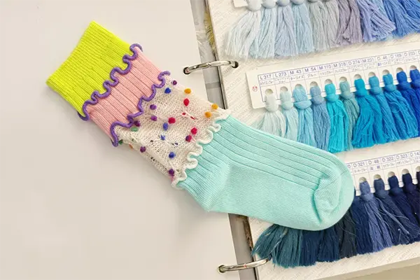 Recycled yarn material options for custom socks