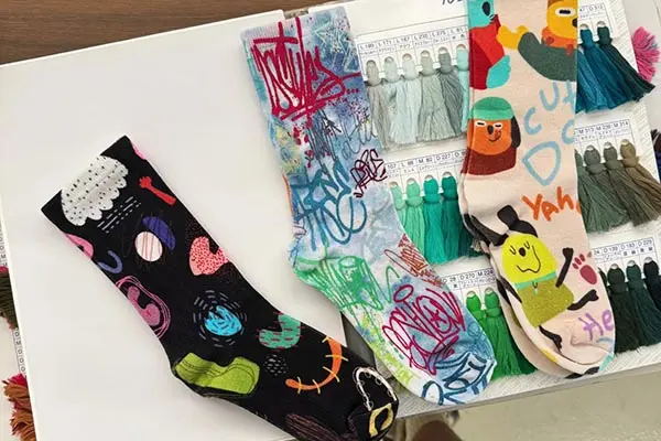 Printed custom socks with detailed full color artwork