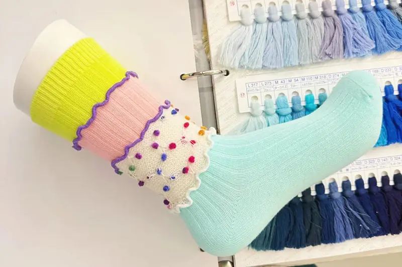 Custom socks sampling process before bulk production