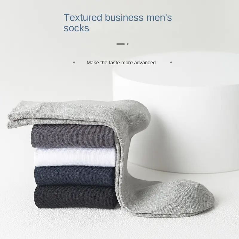 Bamboo blend crew socks customized with soft colors subtle branding and packaging