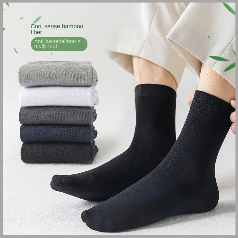 Custom bamboo crew socks with smooth texture and comfortable daily fit