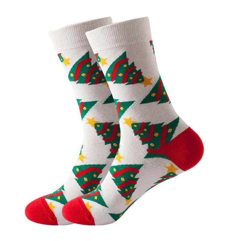 Custom cozy winter socks with thicker structure and festive pattern