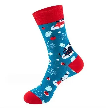 Crew Christmas socks customized with holiday colors logos and packaging
