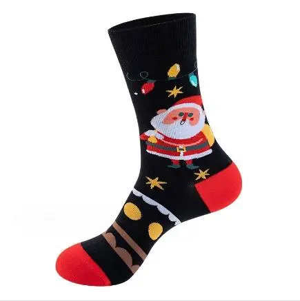 Crew Christmas sock sample with festive artwork and size planning