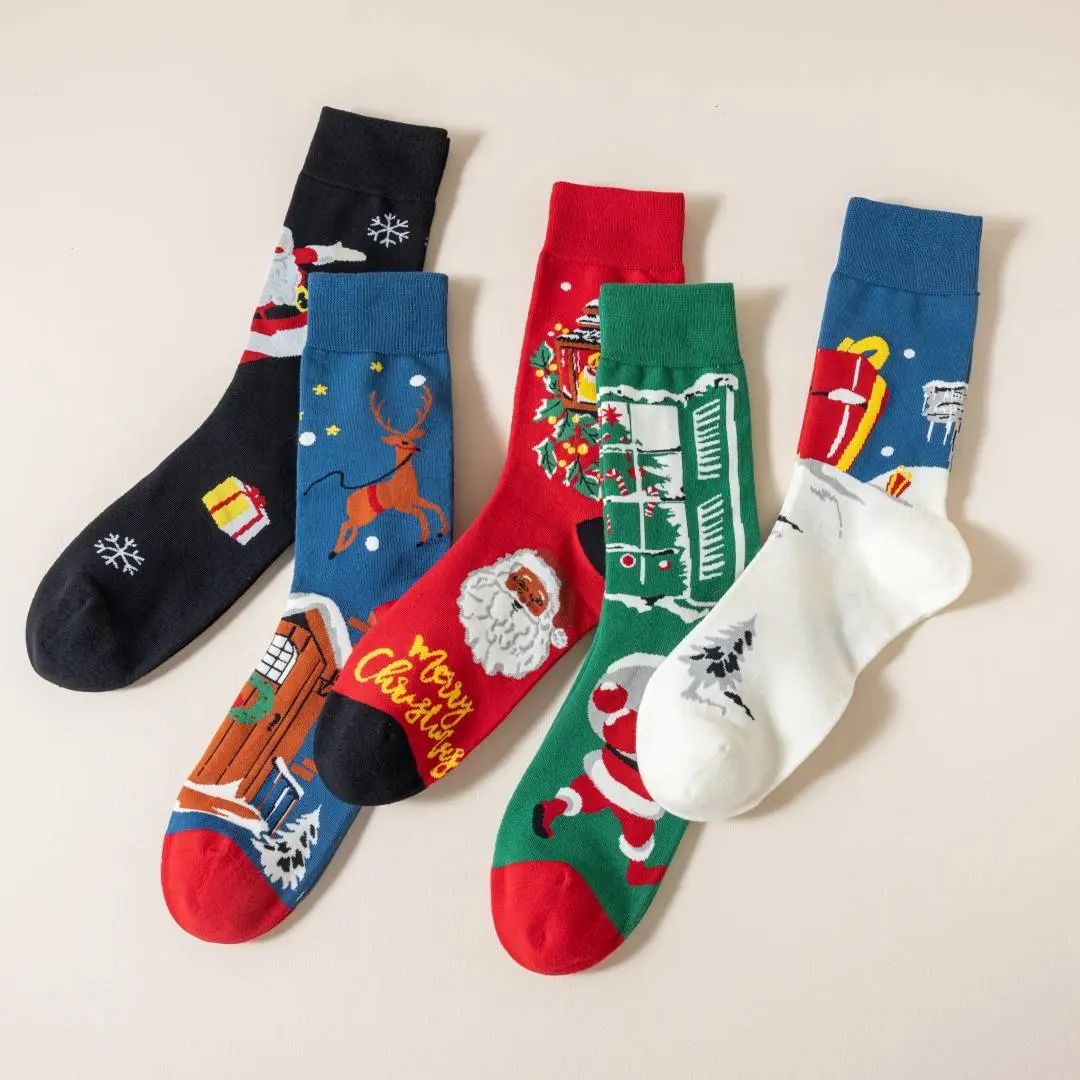 Custom dress holiday socks with size label and gift box options