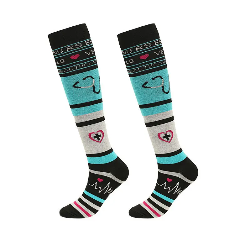 Elastic leg structure for branded travel compression socks
