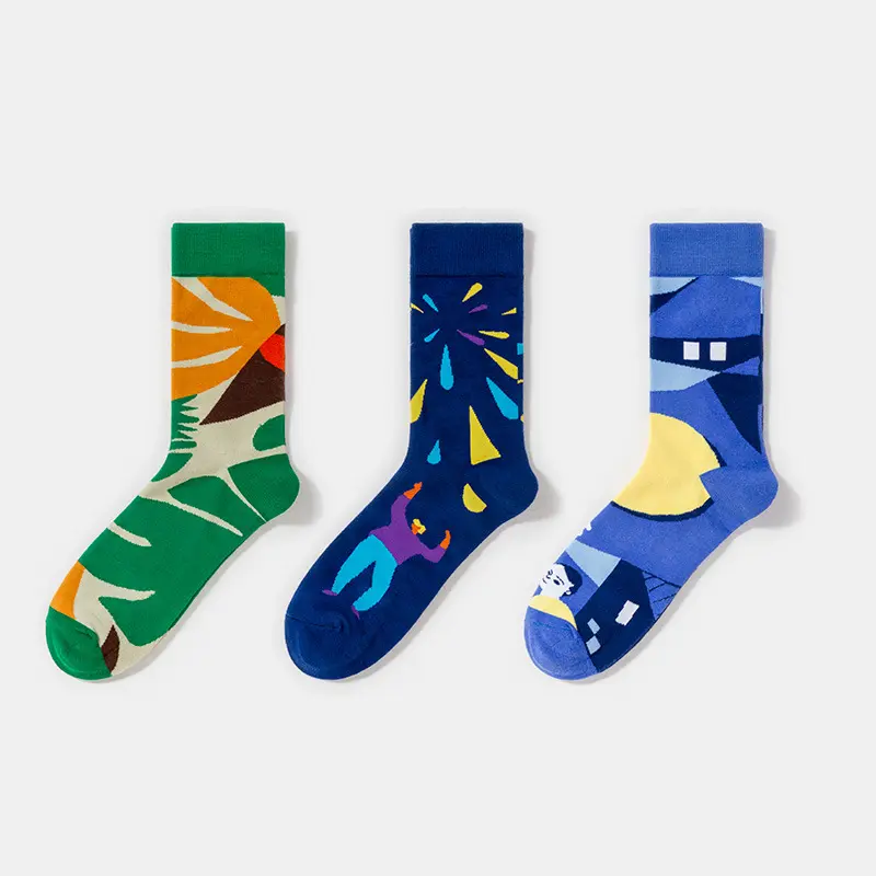 Striped crew socks made for retail teams events and gift programs
