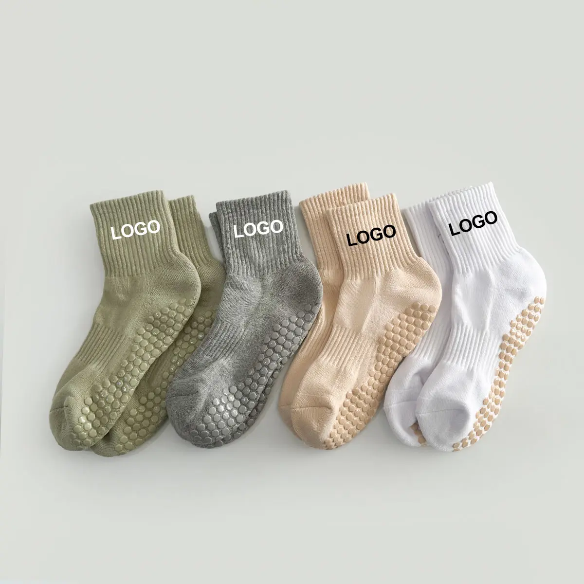 Silicone sole grip detail for barre class socks