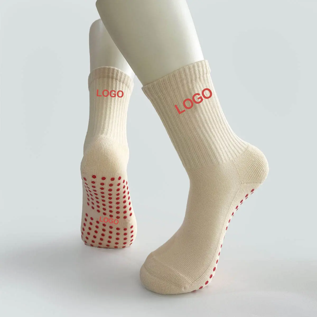 Custom color barre grip socks for studio merchandise