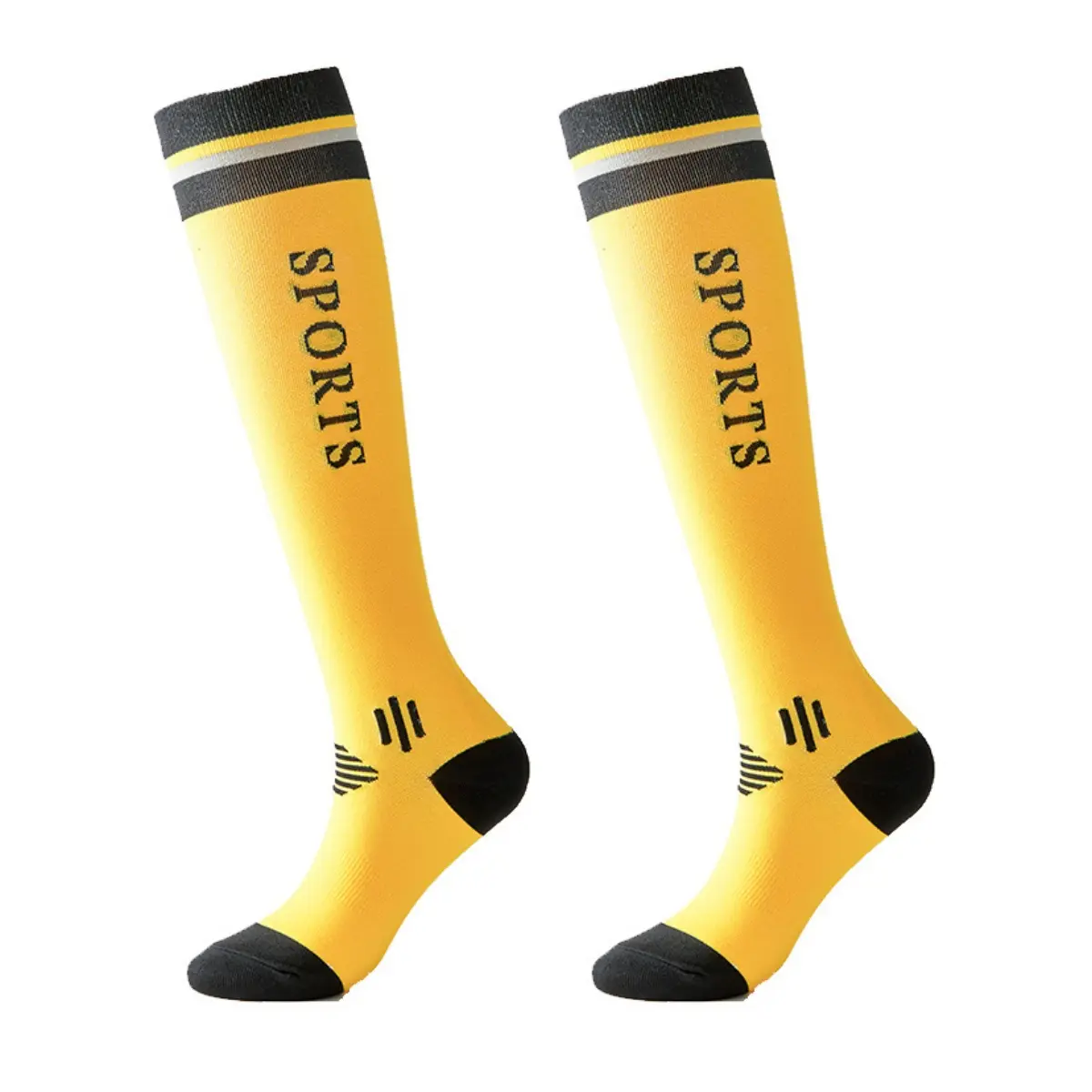 Sports team knee high socks with logo placement
