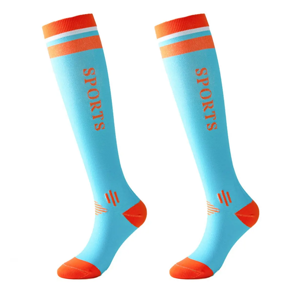 Team packed custom knee high socks with size labels