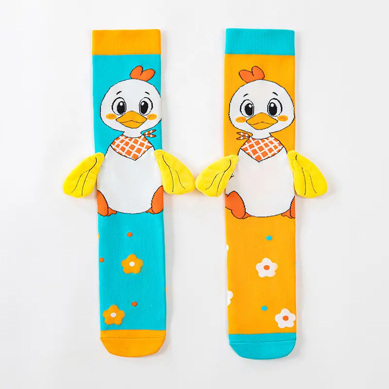 Retail themed knee high socks with color and logo detail