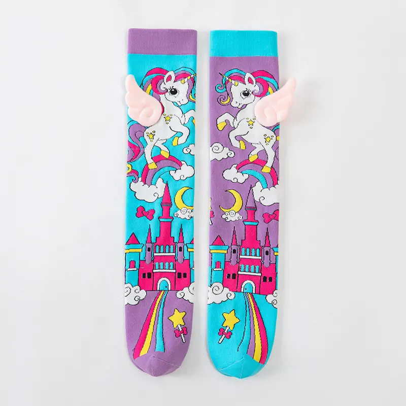 Themed knee high socks packed for retail programs