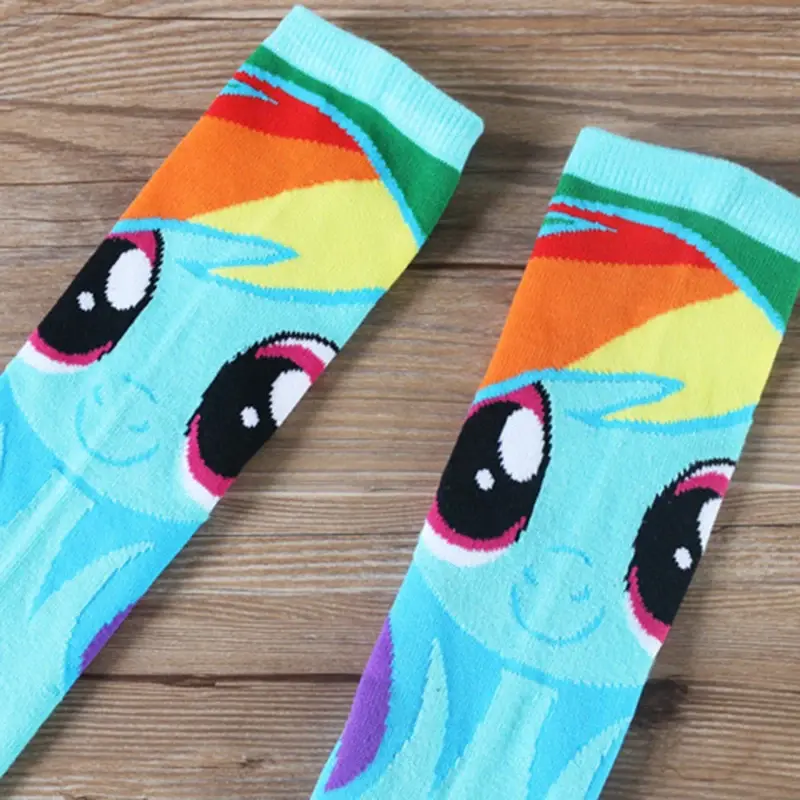 Uniform knee high socks with logo and stripe placement