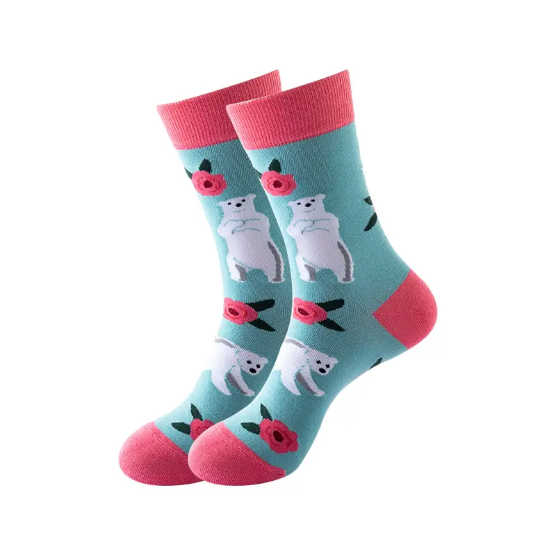 Custom crew socks with brand colors and cuff logo placement
