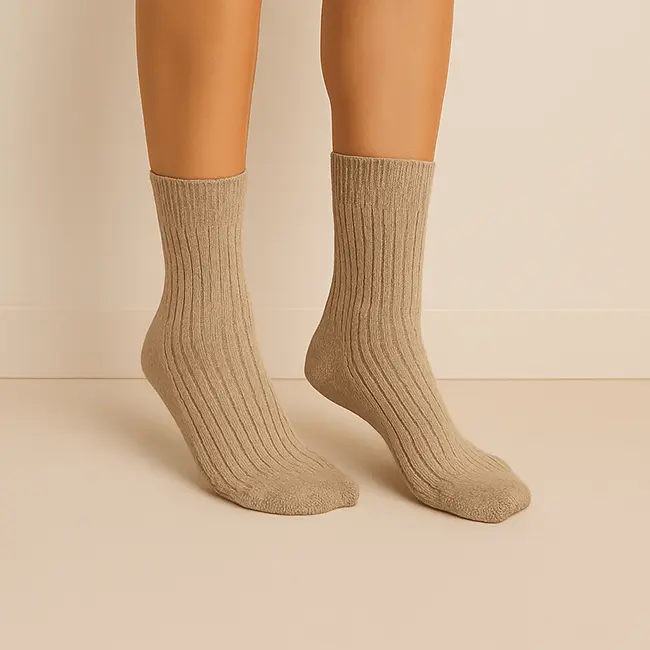 Cushioned sole structure for merino wool hiking socks